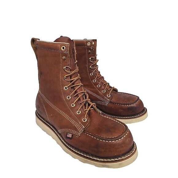 Thorogood Men's 8" Steel Toe Wedge Sole Work Boot (U.S.A.) 804-4208 Tobacco 10D - Picture 1 of 7